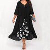 Chiffon Fake Two-Piece Mid-Sleeve Irregular Dress For Women