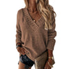 Women’ s Pullover Sexy V Neck Knit Sweater