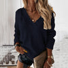 Women’ s Pullover Sexy V Neck Knit Sweater