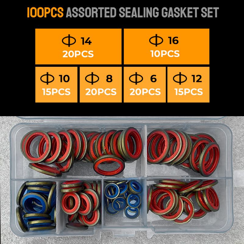 Pousbo® 100pcs/ 245pcs Assorted Sealing Gasket Set