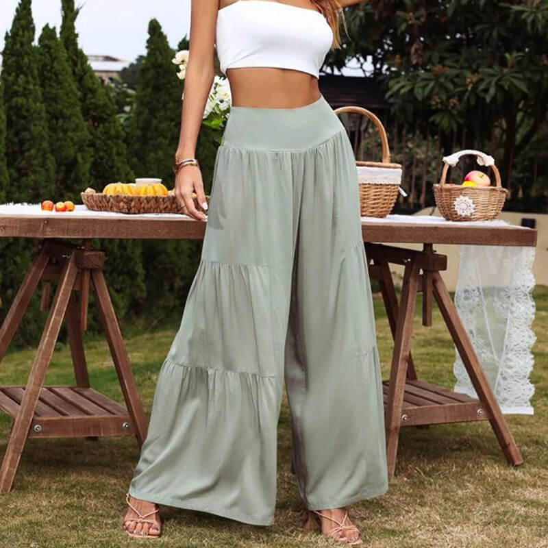 Women High-waisted Wide Leg Casual Trousers