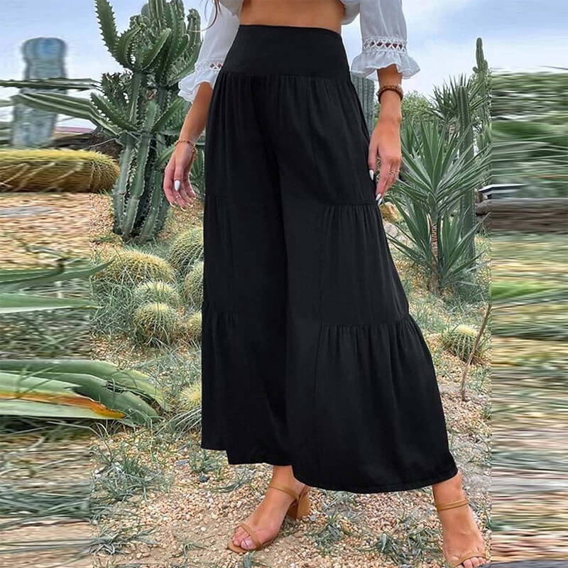 Women High-waisted Wide Leg Casual Trousers