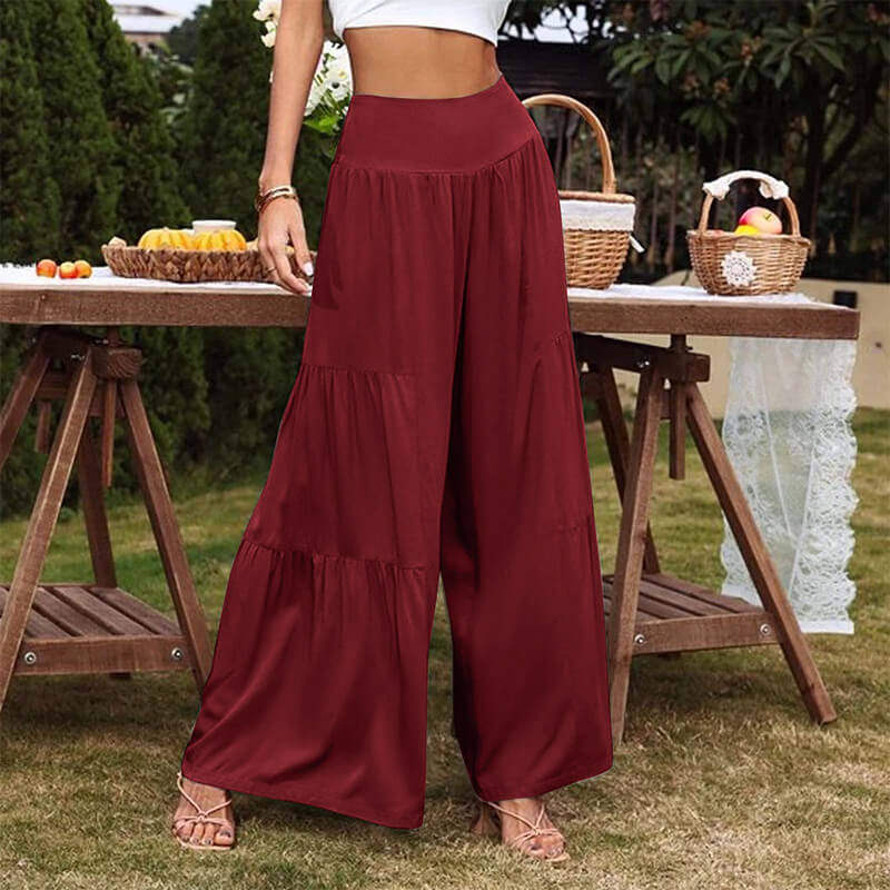 Women High-waisted Wide Leg Casual Trousers