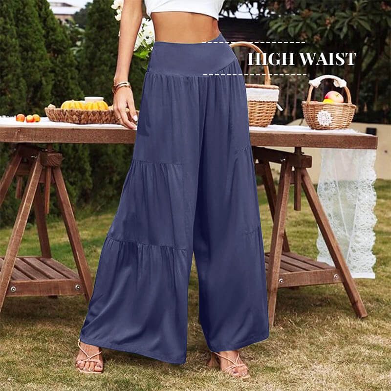 Women High-waisted Wide Leg Casual Trousers