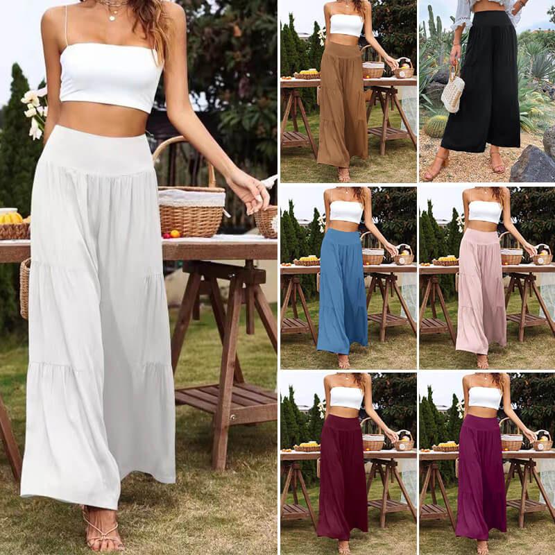 Women High-waisted Wide Leg Casual Trousers