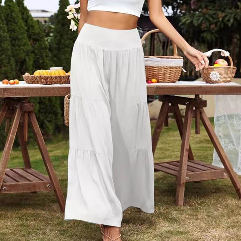 Women High-waisted Wide Leg Casual Trousers