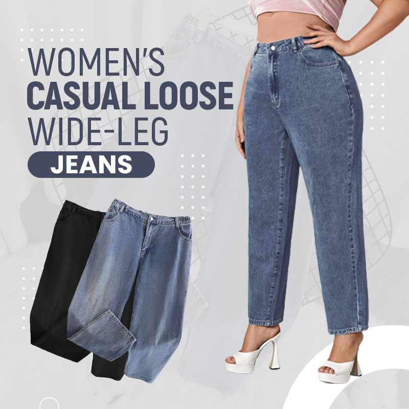 Women’s Casual Loose Wide-leg Jeans High Waist Denim Pants