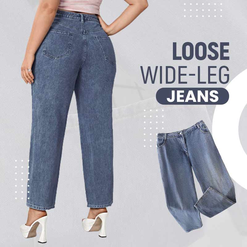 Women’s Casual Loose Wide-leg Jeans High Waist Denim Pants