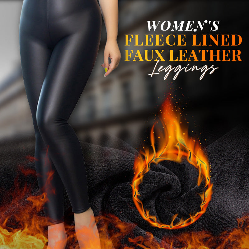 Women's Fleece Lined Fuax Leather Leggings