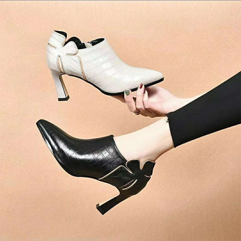 Women's Pointed Toe Fashion All-match Thick-Heeled Shoes