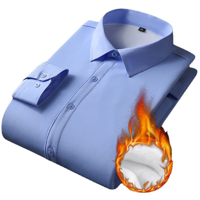 Fleece Stretch Business Shirt For Men