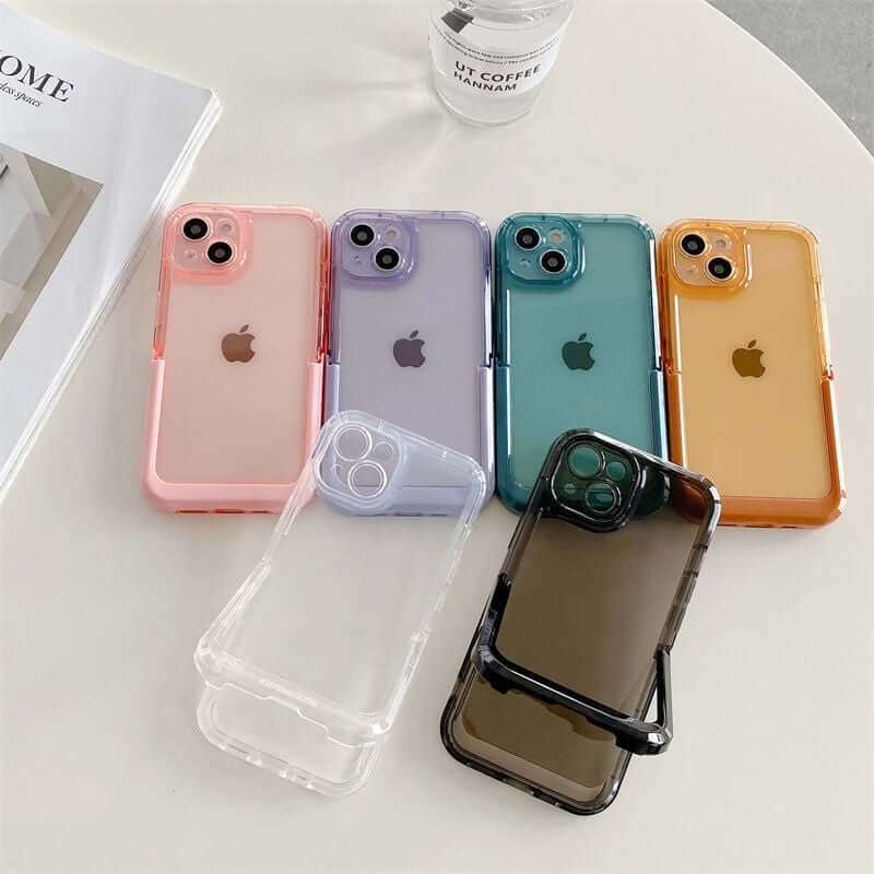 Pousbo® Candy Invisible Bracket Case Cover For iPhone